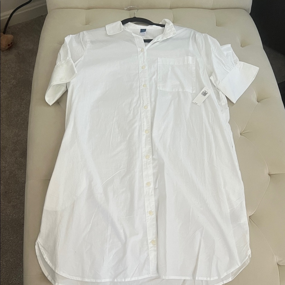 Old Navy Women’s White Casual Button Down Dress